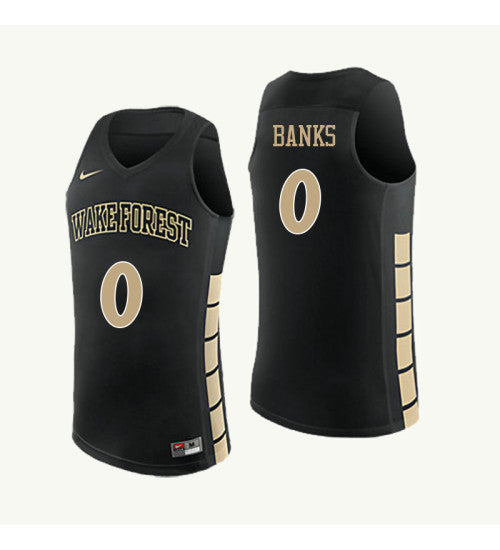 Maya Banks Wake Forest Demon Deacons #0 Black stitched throwback college basketball jersey