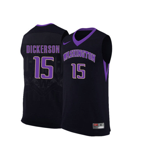 Washington Huskies Noah Dickerson #15 Black stitched throwback college basketball jersey