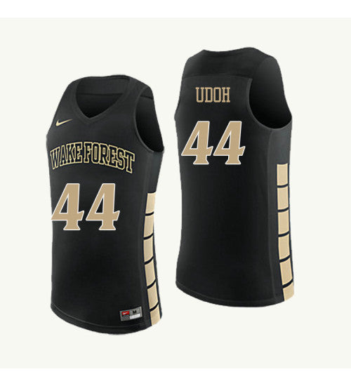 Ona Udoh Wake Forest Demon Deacons #44 Black stitched throwback college basketball jersey