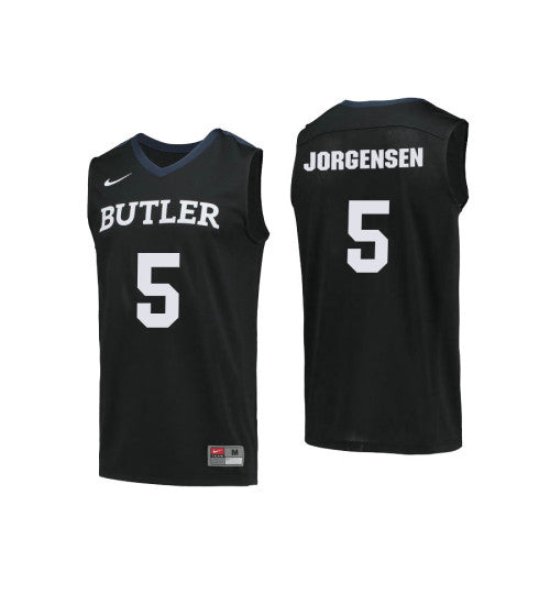 Butler Bulldogs 5 Paul Jorgensen College Basketball Jersey Black stitched basketball jersey for game day fanwear
