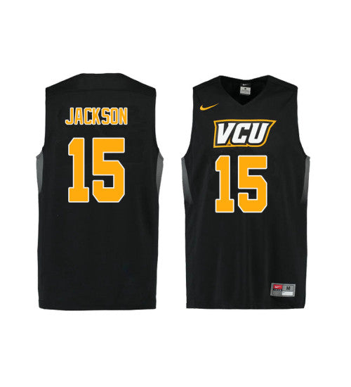 Vcu Rams Xavier Jackson #15 Black stitched throwback college basketball jersey