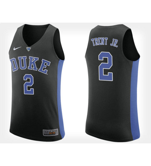 Duke Blue Devils 2 Gary Trent Jr Black Alternate College Basketball Jersey stitched basketball jersey for game day fanwear