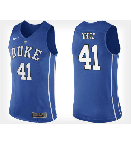Duke Blue Devils 41 Jack White Blue Home College Basketball Jersey stitched retro jersey