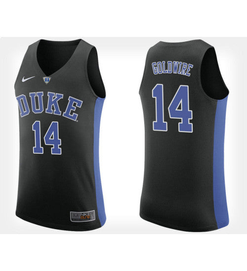 Duke Blue Devils 14 Jordan Goldwire Black Alternate College Basketball Jersey stitched basketball jersey for game day fanwear