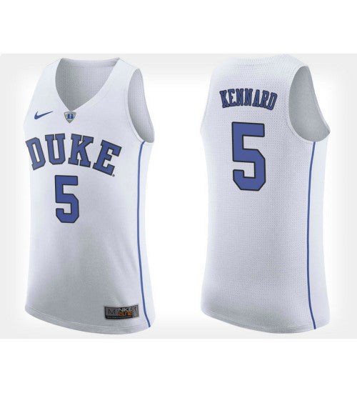 Duke Blue Devils 5 Luke Kennard White Road College Basketball Jersey stitched retro jersey