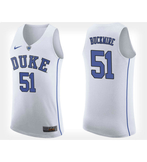 Duke Blue Devils 51 Mike Buckmire White Road College Basketball Jersey | Stitched Jersey RTJS 4671