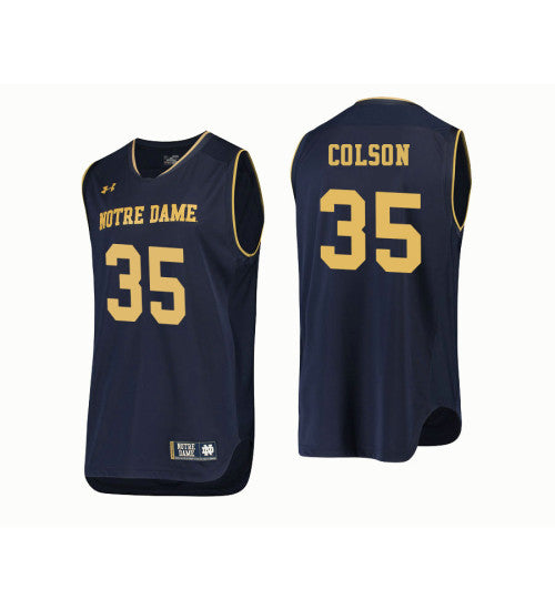 Notre Dame Fighting Irish #35 Bonzie Colson College Basketball Jersey Navy stitched college jersey