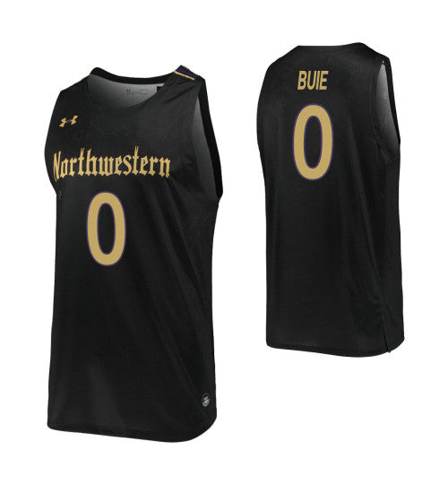 Northwestern Wildcats 0 Boo Buie Black College Basketball Jersey | Stitched Jersey RTJS 7914