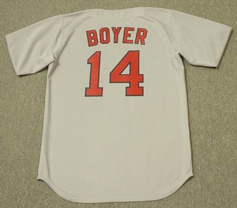Ken Boyer St Louis Cardinals 1964 Cooperstown Throwback Away Stitched Jersey jersey front view