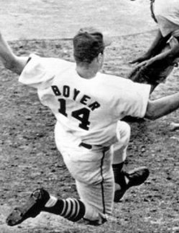 Ken Boyer St Louis Cardinals 1964 Cooperstown Throwback Away Stitched Jersey jersey front view