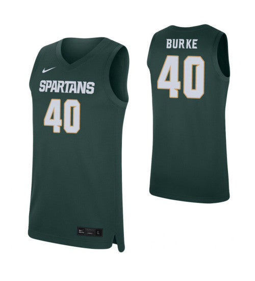 Braden Burke College Basketball Jersey Green Michigan State Spartans | Stitched Jersey RTJS 5342