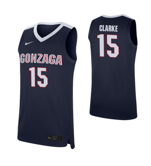 Gonzaga Bulldogs 15 On Clarke Navy College Basketball Jersey stitched retro jersey