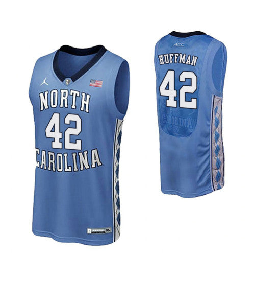 North Carolina Tar Heels 42 On Huffman Performace College Basketball Jersey Royal | Stitched Jersey RTJS 8009