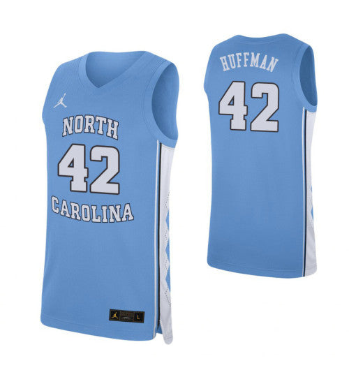 On Huffman North Carolina Tar Heels Carolina Blue College Basketball Jersey stitched basketball jersey for game day fanwear