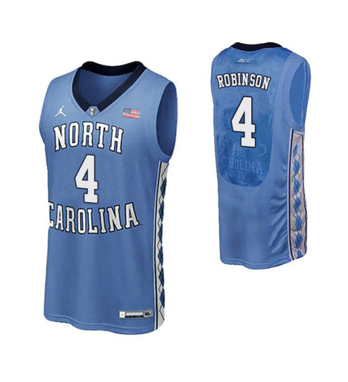 North Carolina Tar Heels 4 On Robinson Performace College Basketball Jersey Royal | Stitched Jersey RTJS 8019