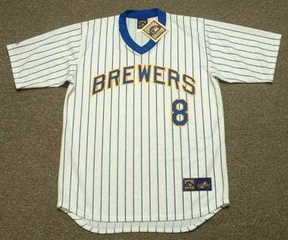 RB MB Milwaukee 1980s Cooperstown Throwback Home Stitched Jersey, Vintage Baseball Jersey, Retro Sewn Jersey