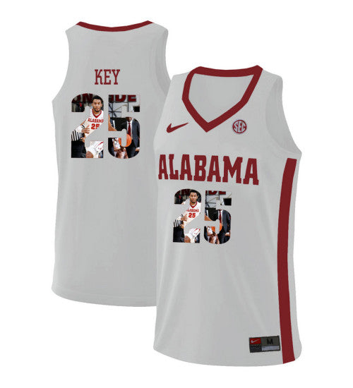 Alabama Crimson Tide 25 Braxton Key College Basketball Jersey White 5952 | Stitched Jersey RTJS 5796