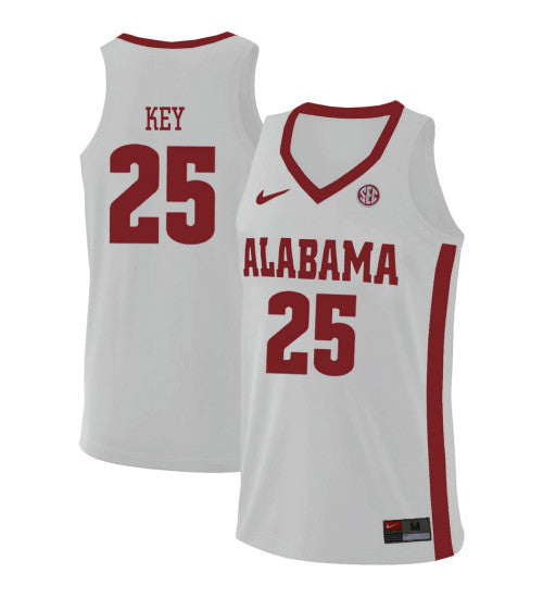Alabama Crimson Tide 25 Braxton Key College Basketball Jersey White 5954 | Stitched Jersey RTJS 5794