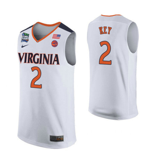 Braxton Key Virginia Cavaliers #2 White stitched throwback college basketball jersey