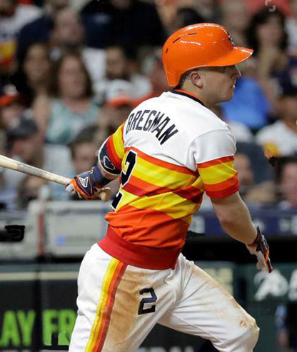 Houston Astros Alex Bregman 1980s MLB jersey front view