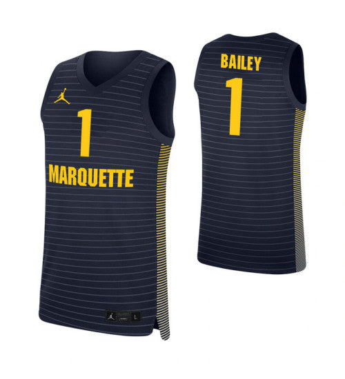 Marquette Golden Eagles 1 Brendan Bailey Navy College Basketball Jersey | Stitched Jersey RTJS 3268