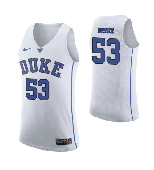 Duke Blue Devils 53 Brennan Besser College Basketball Jersey White stitched retro jersey