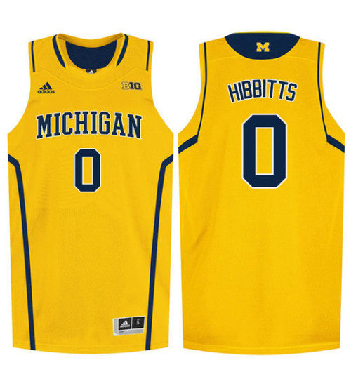 Michigan Wolverines 0 Brent Hibbitts College Basketball Jersey Gold | Stitched Jersey RTJS 8682