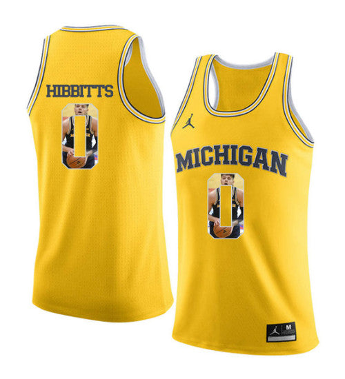 Michigan Wolverines 0 Brent Hibbitts College Basketball Jersey Yellow 3071 | Stitched Jersey RTJS 8677
