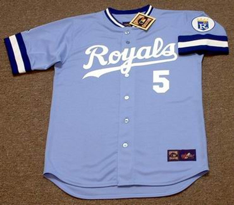 GB KCR 1985 Cooperstown Away Baseball Stitched Jersey, Vintage Baseball Jersey, Retro Sewn Jersey
