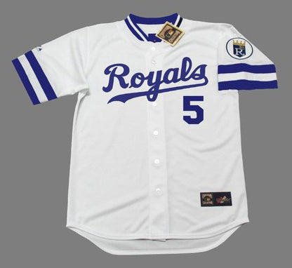 GB KCR 1985 Cooperstown Home Baseball Stitched Jersey, Vintage Baseball Jersey, Retro Sewn Jersey