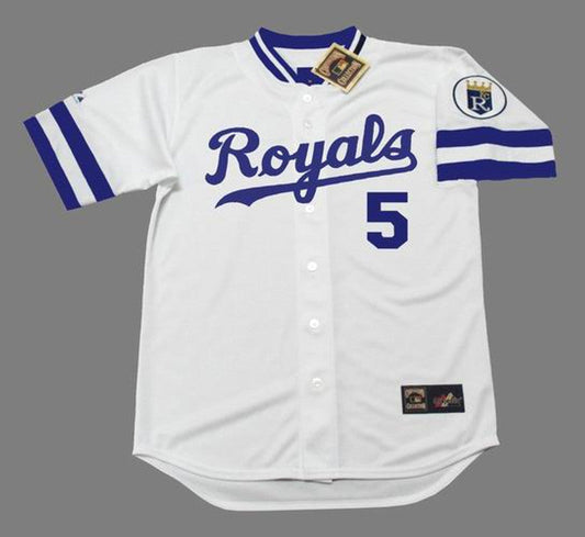 GB KCR 1985 Cooperstown Home Baseball Stitched Jersey, Vintage Baseball Jersey, Retro Sewn Jersey