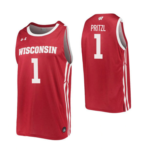 Wisconsin Badgers 1 Brevin Pritzl Red College Basketball Jersey | Stitched Jersey RTJS 5913
