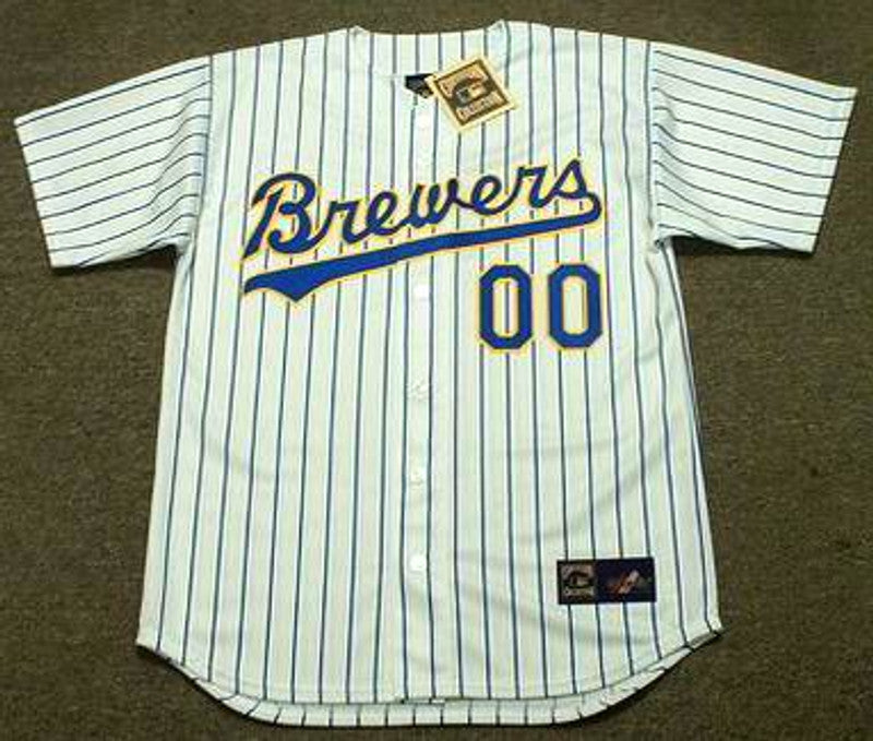 Milwaukee Brewers 1990s Cooperstown Name Number MLB jersey front view