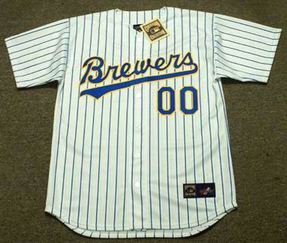 Milwaukee Brewers 1990s Cooperstown Name Number MLB jersey front view