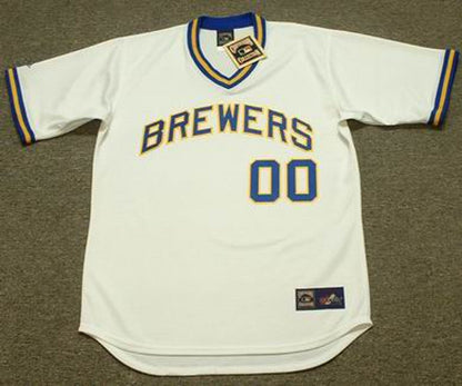 Milwaukee Brewers 1970s Cooperstown Name Number MLB jersey front view