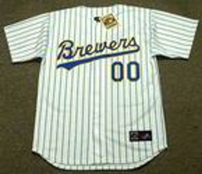Milwaukee Brewers 1990s Cooperstown Name Number MLB jersey front view