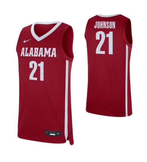 Alabama Crimson Tide Britton Johnson College Basketball Jersey Crimson stitched basketball jersey for game day fanwear