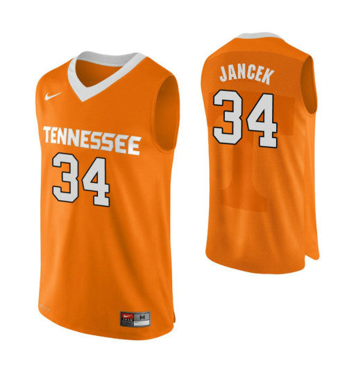 Tennessee Volunteers Brock Jancek Performance #34 Orange stitched throwback college basketball jersey