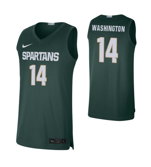 Michigan State Spartans 14 Brock Washington Green College Basketball Jersey | Stitched Jersey RTJS 8843