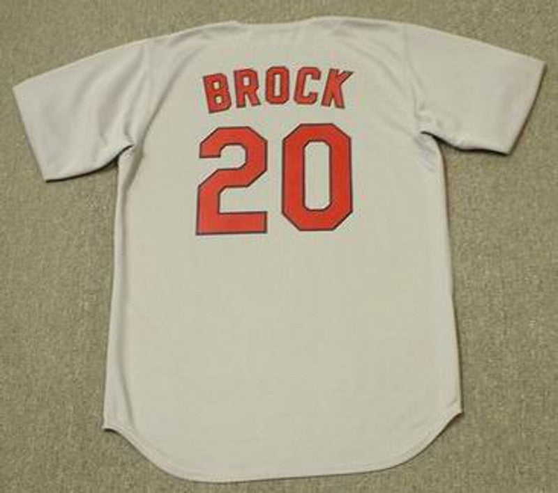 Lou Brock St Louis Cardinals 1967 Cooperstown Throwback Away Stitched Jersey jersey front view