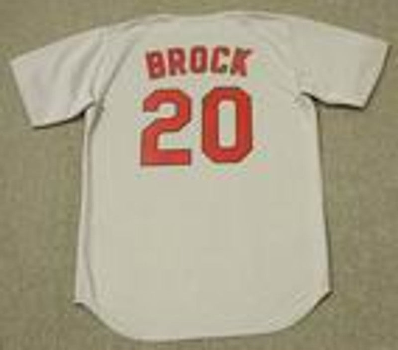 Lou Brock St Louis Cardinals 1967 Cooperstown Throwback Away Stitched Jersey jersey front view