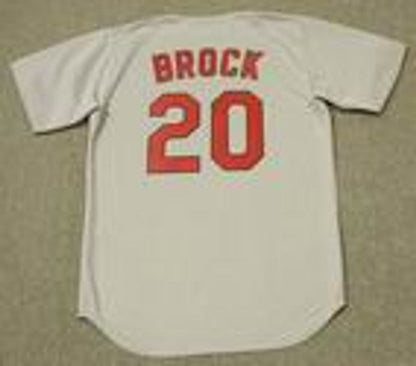 Lou Brock St Louis Cardinals 1967 Cooperstown Throwback Away Stitched Jersey jersey front view