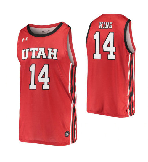 Brooks King College Basketball Jersey Red Utah Utes stitched basketball jersey for game day fanwear