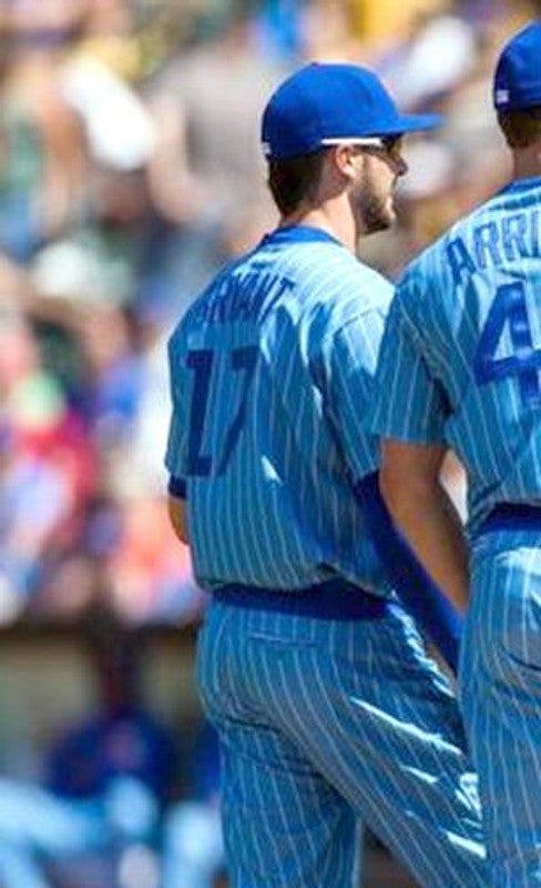 Chicago Cubs Kris Bryant 1980s Cooperstown MLB jersey front view