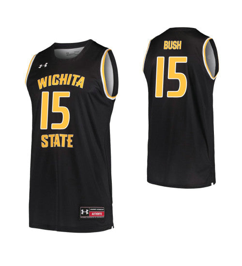 Wichita State Shockers 15 Brycen Bush Black College Basketball Jersey | Stitched Jersey RTJS 5953
