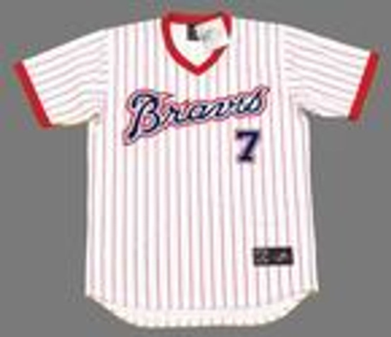 Atlanta Braves Jeff Burroughs Cooperstown MLB jersey front view