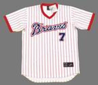 Atlanta Braves Jeff Burroughs Cooperstown MLB jersey front view