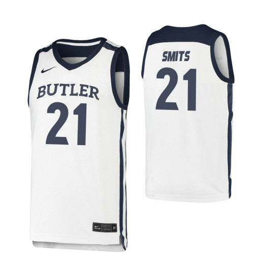 Butler Bulldogs Derrik Smits College Basketball Jersey White stitched basketball jersey for game day fanwear