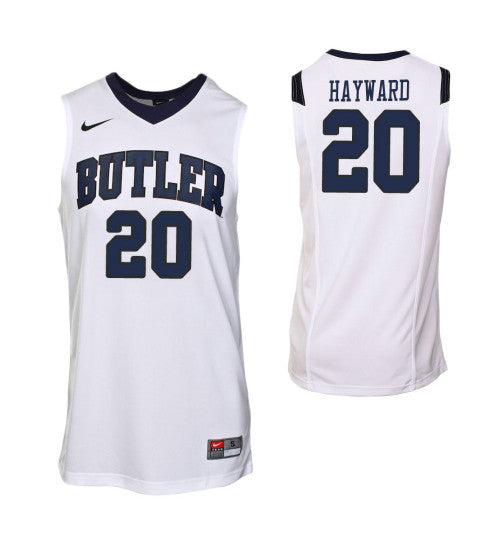 Butler Bulldogs 20 Gordon Hayward College Basketball Jersey White stitched basketball jersey for game day fanwear