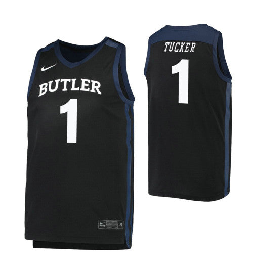 Butler Bulldogs 1 Jordan Tucker Black College Basketball Jersey stitched basketball jersey for game day fanwear